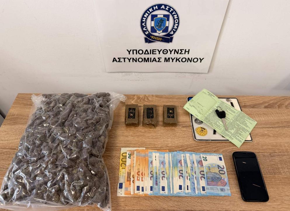 Μύκονος: Συνελήφθη 21χρονος για μεταφορά ναρκωτικών προς διακίνηση
