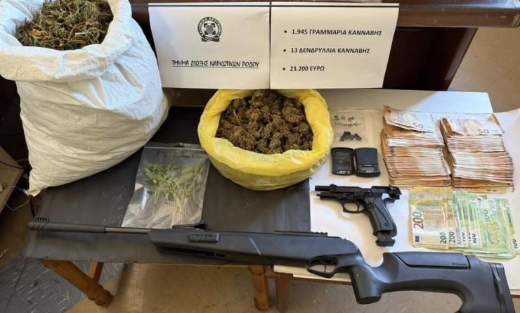 Ρόδος: Συνελήφθη 33χρονος για διακίνηση - καλλιέργεια κάνναβης και οπλοκατοχή