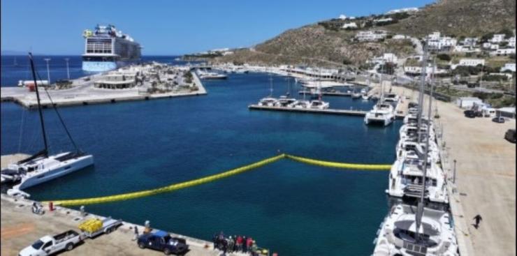 Άσκηση αντιρρύπανσης στο νέο λιμάνι της Μυκόνου