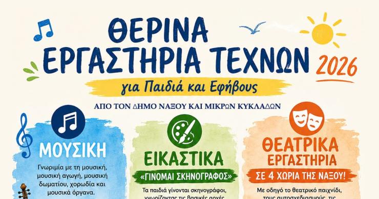 Νάξος: Θερινά Εργαστήρια Τεχνών για παιδιά και εφήβους