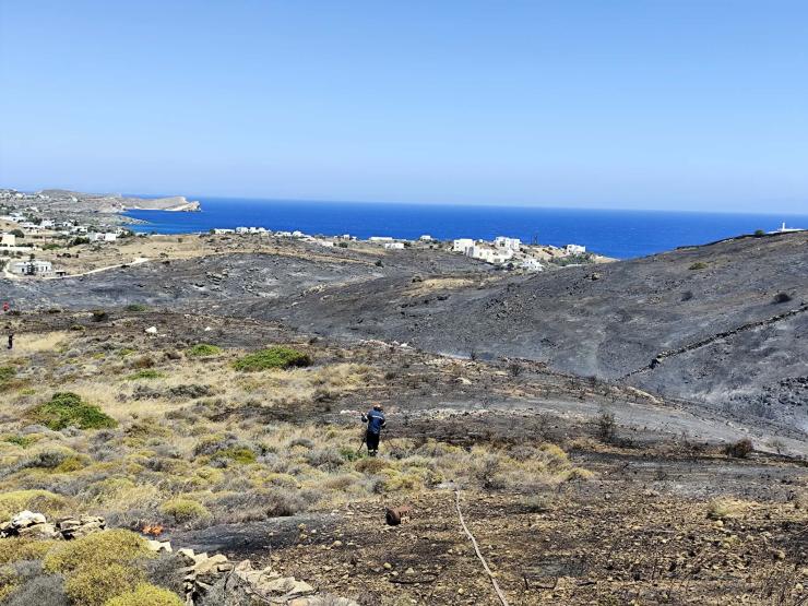Οριοθετήθηκε η πυρκαγιά σε Αμπέλα και Τρία Λαγγόνια