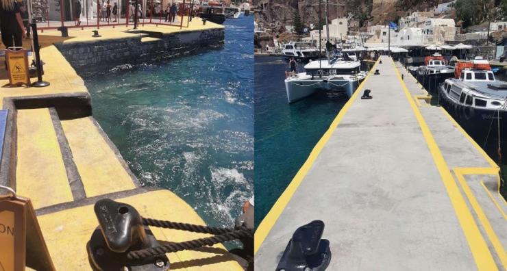 Εγκατάσταση 35 νέων δεστρών στα λιμάνια της Σαντορίνης