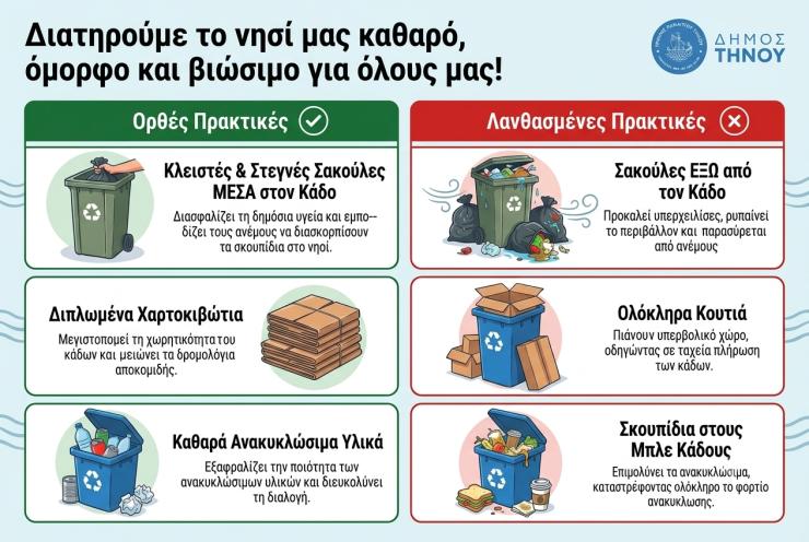 "Η διατήρηση της καθαριότητας του νησιού αποτελεί κοινή ευθύνη όλων μας"