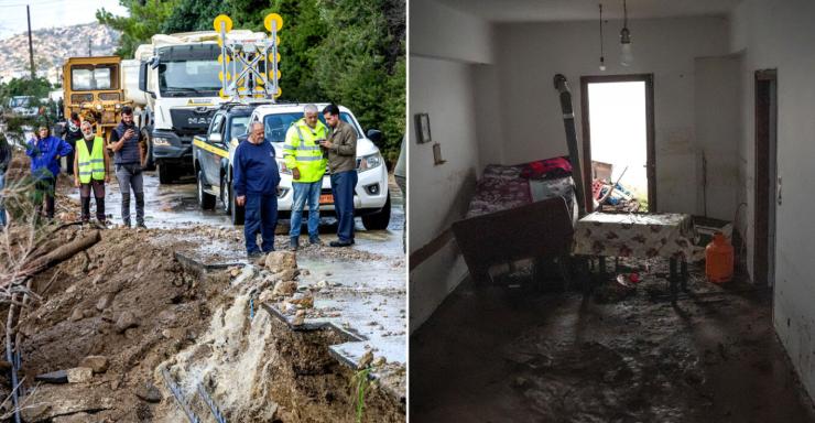 Εικόνες καταστροφής από την κακοκαιρία στην Κρήτη