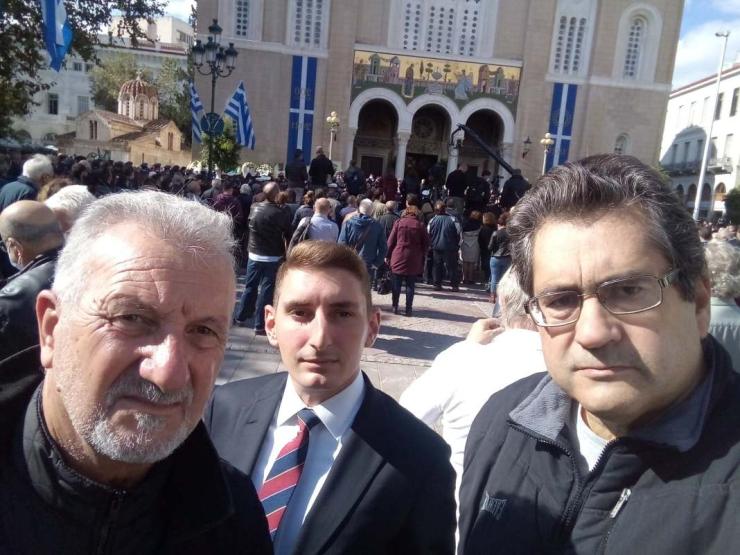 Οι Χ. Κόκκινος, Ν. Κανταρτζής και Μ. Λυριστής στην εξόδιο ακολουθία της Φώφης Γεννηματά