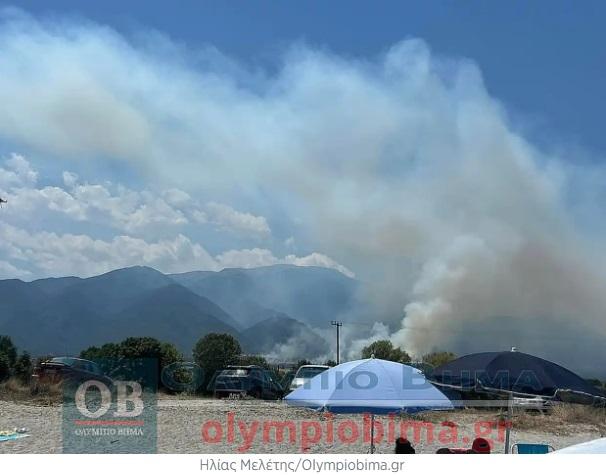 Φωτιά τώρα στο Λιτόχωρο – Σηκώθηκαν εναέρια μέσα 