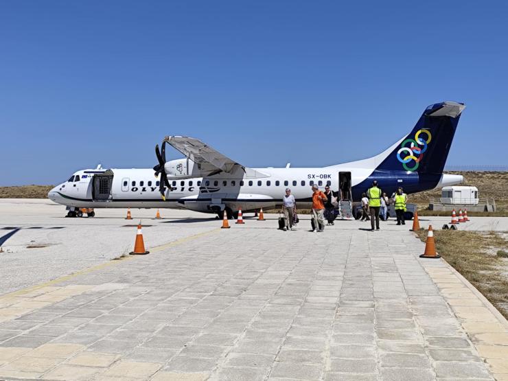 Γεμάτη η πρώτη πτήση της Aegean Airlines από Θεσσαλονίκη για Σύρο (video)