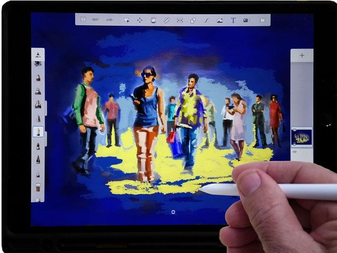 Συμβατική ζωγραφική και ζωγραφική σε tablet