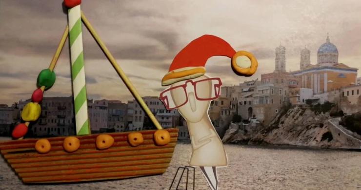 Ψηφιακές χριστουγεννιάτικες κάρτες με φόντο τη Σύρο