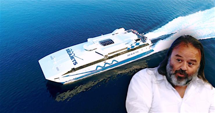 Το ταχύπλοο για Ρεκόρ Γκίνες στην εξυπηρέτηση της Σύρου