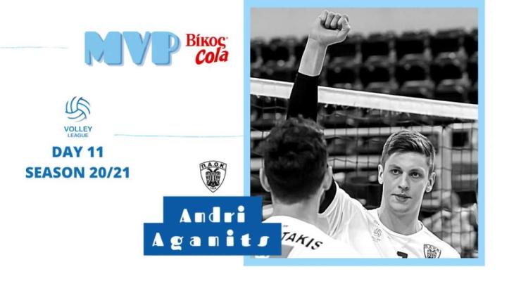 Ο Αντρί Αγκάνιτς ΜVP Βίκος Cola της 11ης αγωνιστικής