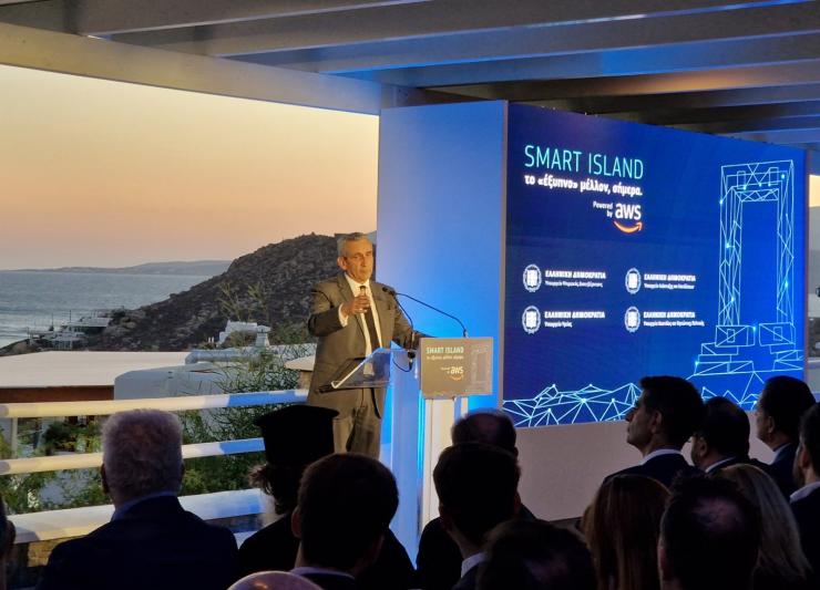 Ο Γ. Χατζημάρκος στη Νάξο για το project "Naxos Smart Island"