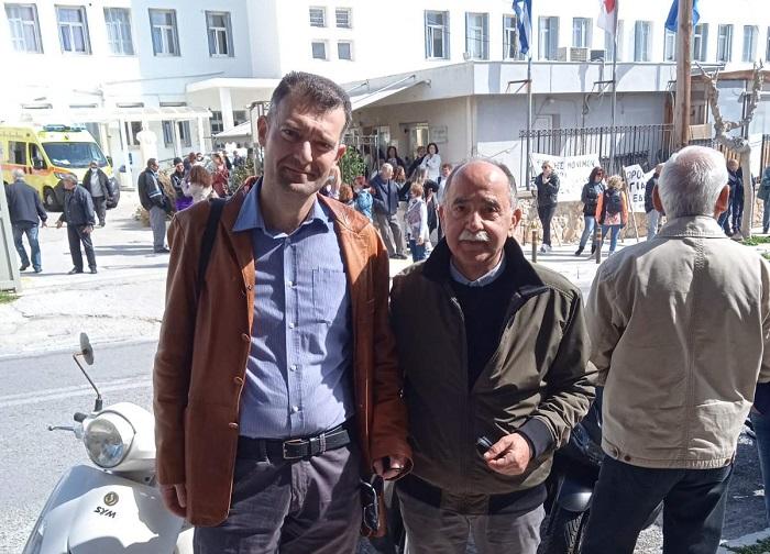 Ο Τ. Μακρυωνίτης και ο Χ. Πολατσίδης στις κινητοποιήσεις του Νοσοκομείου