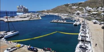 Άσκηση αντιρρύπανσης στο νέο λιμάνι της Μυκόνου