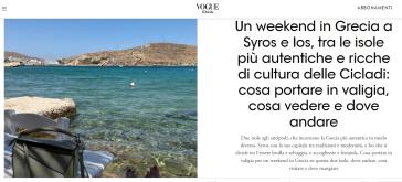 Η Σύρος στο επίκεντρο της Vogue Italia και του National Geographic Italia