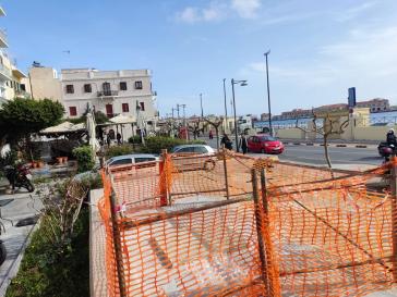 Διαμόρφωση βάσης για την τοποθέτηση του αγάλματος του Μ. Βαμβακάρη 