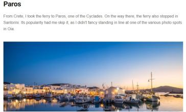 Πάρος και Μήλος πρωταγωνιστούν ξανά στα ξένα δημοσιεύματα