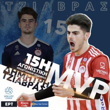 MVP της 15ης αγωνιστικής ο Δημήτρης Τζιάβρας 