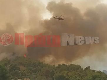 Τρίτη ημέρα συνεχίζει να καίει η φωτιά στην Ηλεία - Βρίσκεται σε ύφεση