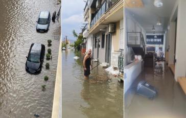 Δυο τραυματίες και καταστροφές σε όλο το Βόλο άφησε πίσω του το ισχυρό μπουρίνι 