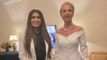 Η Κατερίνα Μονογυιού στη δεξίωση της νέας πρέσβειρας των ΗΠΑ