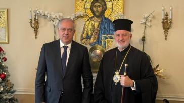 Συνάντηση Τ. Θεοδωρικάκου με τον Αρχιεπίσκοπο Αμερικής Ελπιδοφόρο