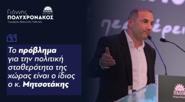 "Το πρόβλημα για την πολιτική σταθερότητα της χώρας είναι ο ίδιος ο κ.Μητσοτάκης"